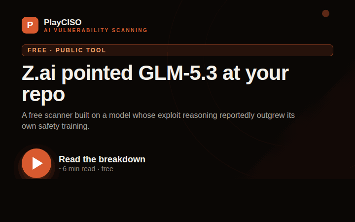 OpenVuln: Z.ai's free GLM-5.3-powered vulnerability scanner for GitHub repos
