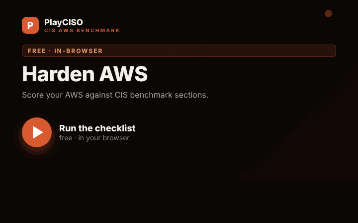 CIS AWS Benchmark Checklist — animated demo