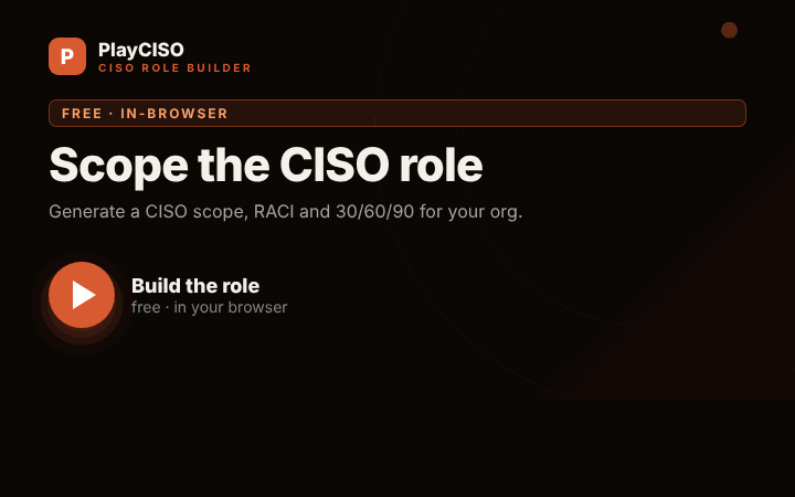 CISO Role Builder — animated demo