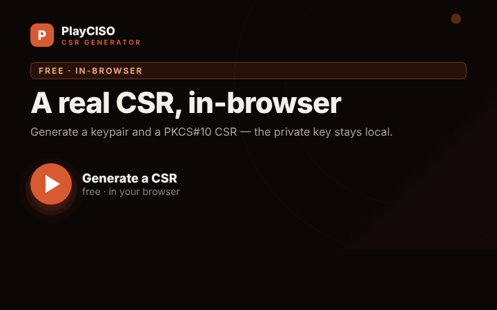 CSR Generator — animated demo
