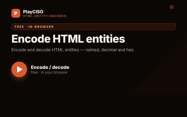 HTML Entity Encoder — animated demo