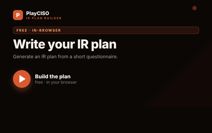 Incident Response Plan Builder — animated demo