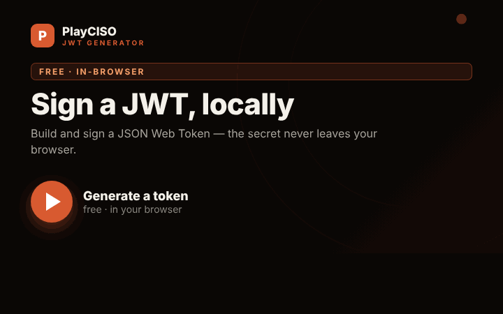 JWT Generator — animated demo