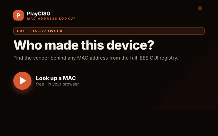 MAC Address Lookup — animated demo