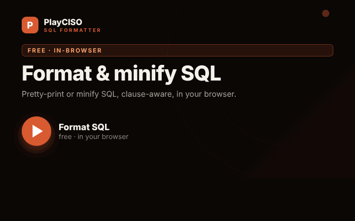 SQL Formatter — animated demo