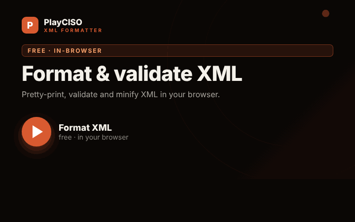 XML Formatter — animated demo