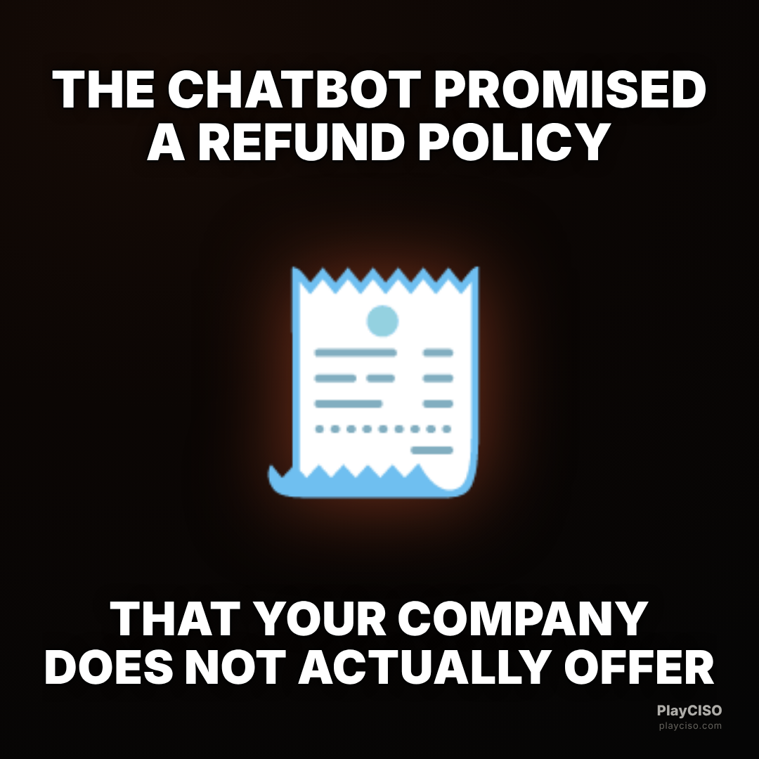 Classic meme over a receipt: the chatbot promised a refund policy the company does not offer.