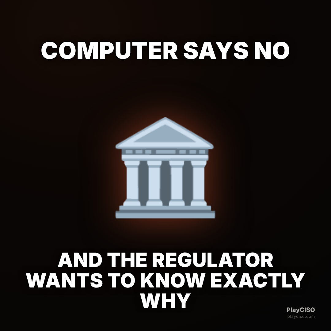 Classic meme over a courthouse: the model said no and the regulator wants to know why.